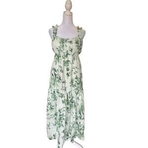 Abercrombie & Fitch Green Floral Maxi Dress, Size MP, Cottagecore,​​